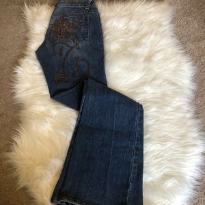 Cache | Y2K Boot Cut Embroidered Jeans